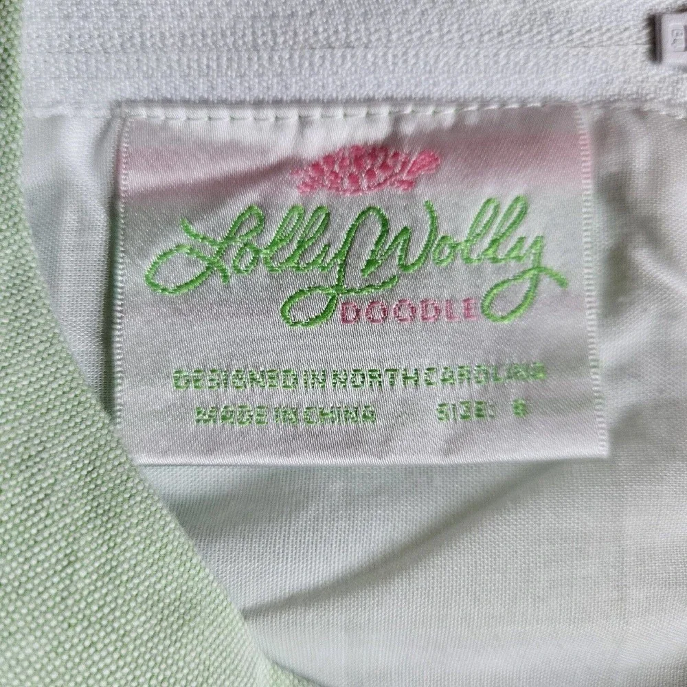 Girls Lolly Wolly Doodle Dress Green With Navy Embroidered Whales Size 8